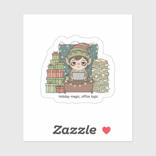 Holiday Elf Workload – Funny Christmas Sticker (Feuille)