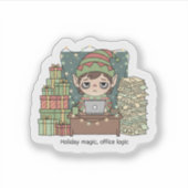 Holiday Elf Workload – Funny Christmas Sticker (Devant)