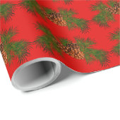 Holiday Evergreen pine cone patroon - Cadeaupapier (Rol Hoek)