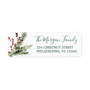 Holiday Evergreen Return Address Labels