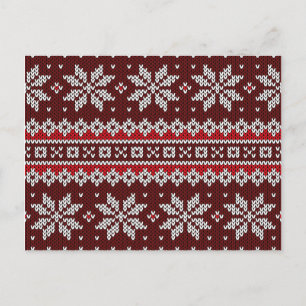 Holiday Fair Isle Knit Pattern Feestdagenkaart