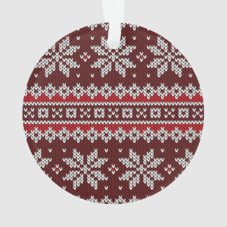 Holiday Fair Isle Knit Pattern Ornament