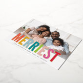 HOLIDAY FAMILY PHOTO verrijkt vet, breed Folie Feestdagenkaart (Gedraaid)