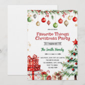 Holiday Favorite Things Party Invitation (Devant / Derrière)