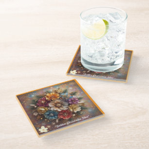 "Holiday Floral Charm" Glazen Onderzetter