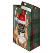 Holiday French Bulldog and Festive Plaid Christmas Klein Cadeauzakje (Voorkant Gekanteld)