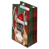 Holiday French Bulldog and Festive Plaid Christmas Klein Cadeauzakje (Achterkant Gekanteld)
