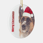 Holiday German Shepherd Foto Keramisch Ornament (Rechts)