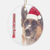 Holiday German Shepherd Foto Keramisch Ornament (Links)