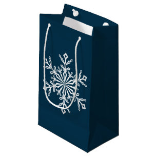 Holiday Gift Bag-Snowflake Klein Cadeauzakje