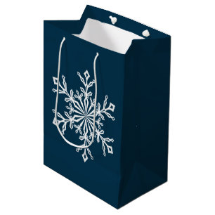 Holiday Gift Bag-Snowflake Medium Cadeauzakje