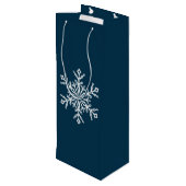 Holiday Gift Bag-Snowflake Wijn Cadeautas (Achterkant Gekanteld)