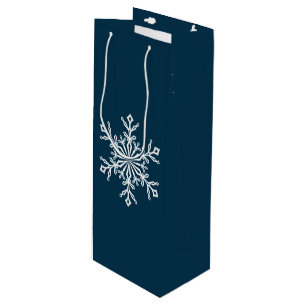 Holiday Gift Bag-Snowflake Wijn Cadeautas