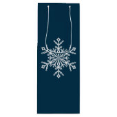 Holiday Gift Bag-Snowflake Wijn Cadeautas (Voorkant)