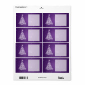Holiday Gift Label Modern Christmas Tree Paarse (Full Sheet)