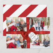 Holiday Gift Wrapped Foto Collage Feestdagenkaart (Voorkant / Achterkant)