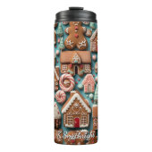 Holiday Gingerbread Pattern Art Thermosbeker (Voorkant)