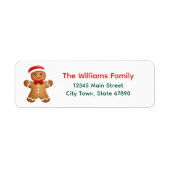 Holiday Gingerbrood Man Return Address Etiket (Voorkant)