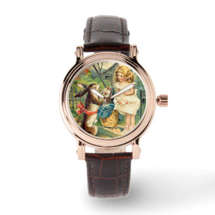 Holiday Girl & Bunny  Easter Watch Horloge