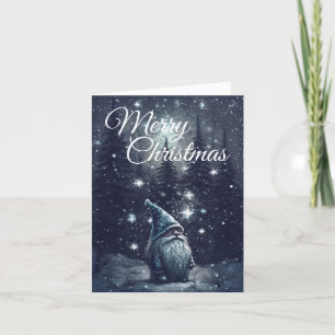 Holiday Gnome Winter Snowy Forest Merry Kerstmis Kaart