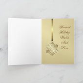 Holiday Gold Foil Gold Snowflake Kaart (Binnen)