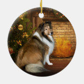 Holiday "Grace" Sheltie Keramisch Ornament (Achterkant)