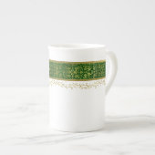 Holiday Green en Gold Bone China Mok (Voorkant rechts)