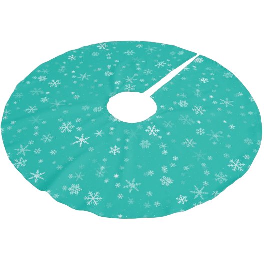 Holiday Green en White Snowflake Pattern Kerstboom Rok (Gekanteld)
