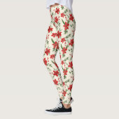 Holiday Green Holly Red Floral Kerstmis Pattern Leggings (Links)