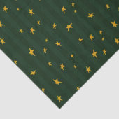 Holiday Green Yellow Star Stripe Christmas Tissuepapier (Detail)