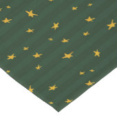 Holiday Green Yellow Stripe Star Christmas  Medium Tafelloper (Hoek)