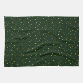 Holiday Green Yellow Stripe Star Christmas  Theedoek