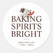 Holiday Greenery Baking Spirits Bright Ronde Sticker (Voorkant)