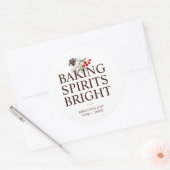 Holiday Greenery Baking Spirits Bright Ronde Sticker (Envelop)