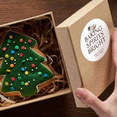 Holiday Greenery Baking Spirits Bright Ronde Sticker