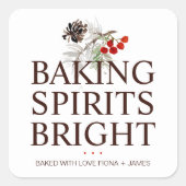 Holiday Greenery Baking Spirits Bright Vierkante Sticker (Voorkant)