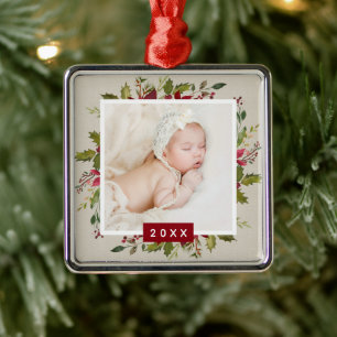 Holiday Greenery Keepomwille Fotokerst Metalen Ornament