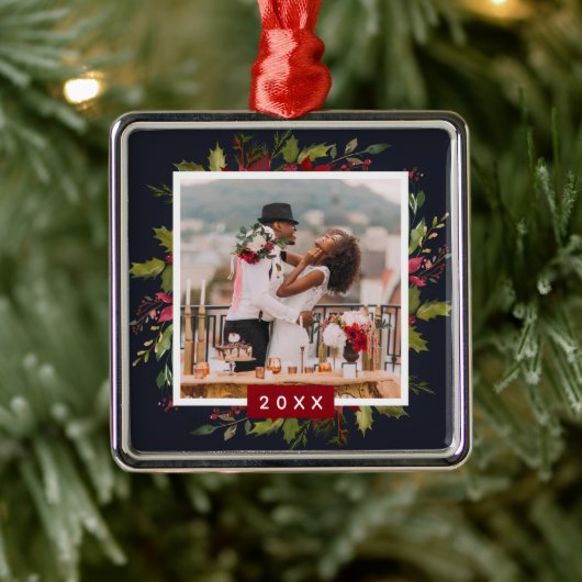 Holiday Greenery Keepomwille Fotokerst Metalen Ornament (Boom)