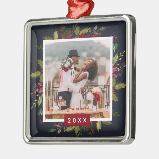 Holiday Greenery Keepomwille Fotokerst Metalen Ornament (Links)