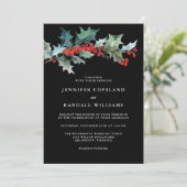 Holiday Greenery Waterverf Elegant Wedding Kaart (Staand voorkant)