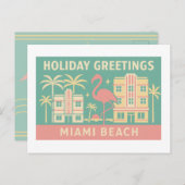 Holiday Greetings Miami Beach Art Deco Postcard Briefkaart (Voorkant / Achterkant)