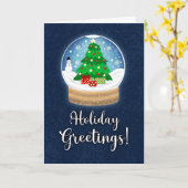 Holiday Greetings Snowglobe Christmas Kaart (Gele Bloem)