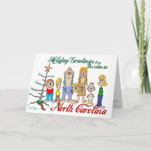 Holiday Greetings uit North Carolina Feestdagen Kaart