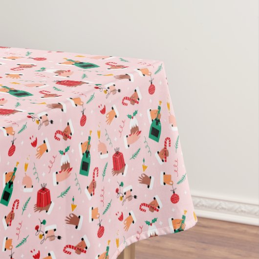 Holiday Hands Feestelijke Viering Patroon Tafelkleed (Voorbeeld)