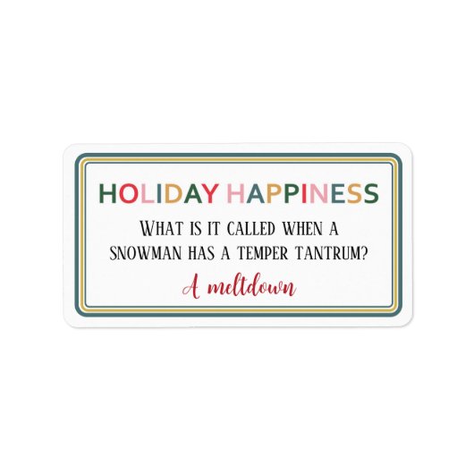 Holiday Happiness Sticker (Voorkant)