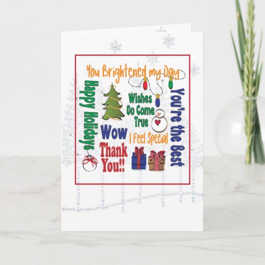 Holiday Hartelijk dank - Modern Bright Bold en Fun Kaart (Voorkant)