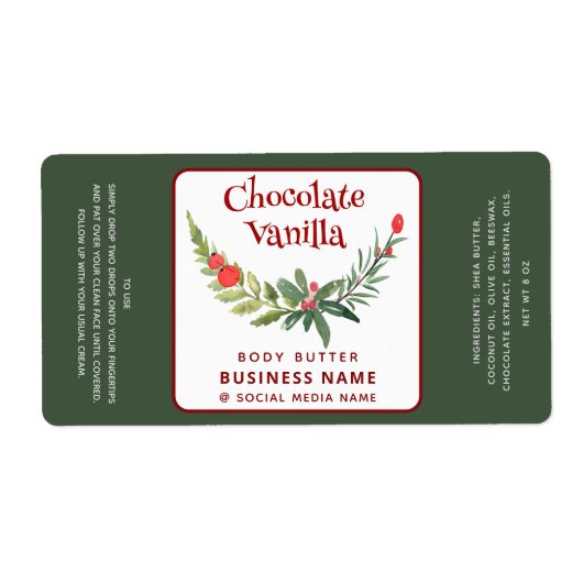 Holiday holly brunch typografie product label (Voorkant)