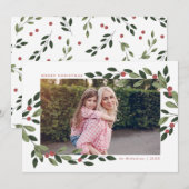 Holiday Holly Carte photo (Devant / Derrière)