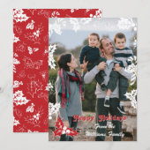 Holiday Holly | Carte photo vacances à plat (Devant / Derrière)