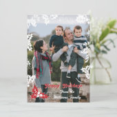 Holiday Holly | Carte photo vacances à plat (Debout devant)